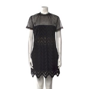 Self Portrait Black Lace Above Knee Shift Dress, Cocktail/Party/Evening, Size 8